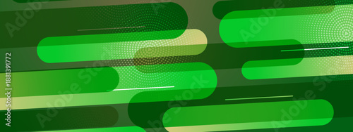 Abstract background with dark green horizontal capsules and subtle halftone circular textures