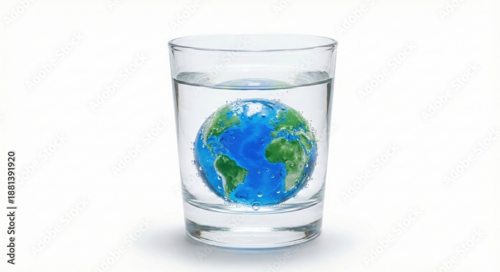 custom made wallpaper toronto digitalEarth globe in water glass showing fragile environment