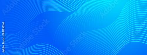 Refreshing blue and cyan background with rhythmic wavy lines creating a digital water or signal effect