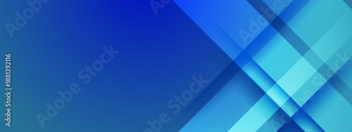 Professional blue and cyan background featuring sharp diagonal overlapping lines and sleek transparent shapes