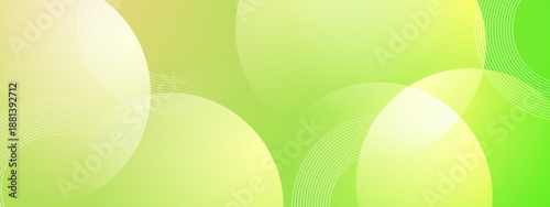 Refreshing lime green and yellow background with transparent circular shapes and white concentric lines