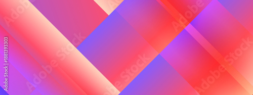 Modern abstract background with intersecting diagonal shapes and vibrant red to purple color transitions