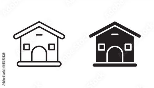 House icon set collection. House symbols. House vector icons. Black house symbol collection. White background.