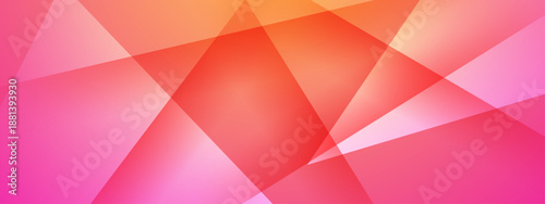 Abstract geometric background with warm orange and pink translucent intersecting triangles