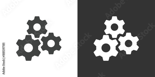 Gears icon. Solid glyph series icon