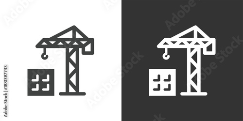 Construction Crane icon. Solid glyph series icon