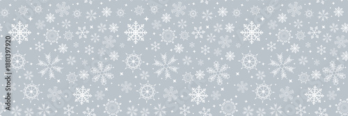 Abstract Winter Design Seamless Pattern Background with Snowflakes for Christmas and New Year Poster. Vector Illustration EPS10