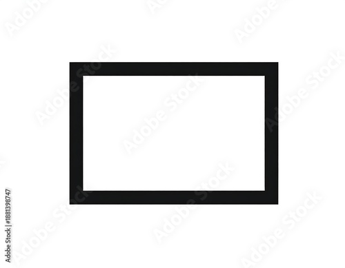 A simple, rectangular shape with a thick, solid black outline encapsulating a white, empty interior on a white background