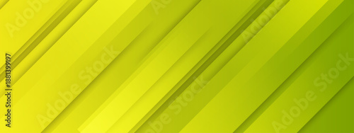 Dynamic abstract background with bright lime and yellow-green diagonal geometric layers and soft shadows