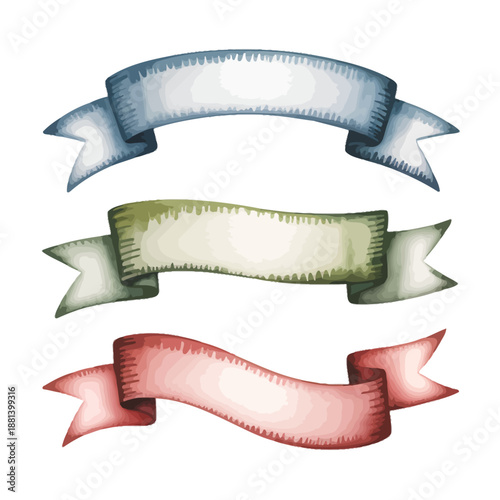 Minimal watercolor banner shapes with soft curves and pastel washes, isolated subject design