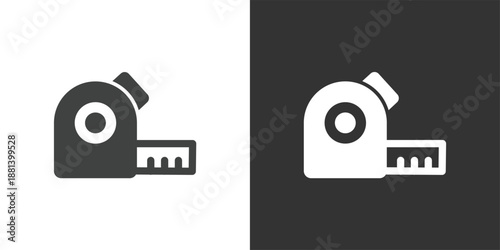Measuring Tape icon. Solid glyph series icon
