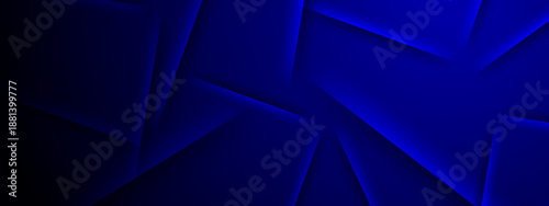 Abstract background with sharp geometric shapes and deep blue glowing edges overlapping each other