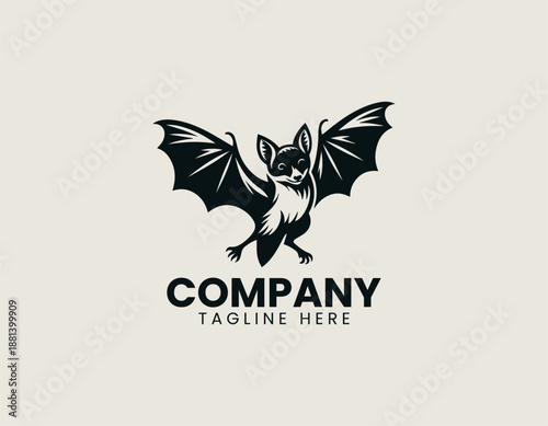 Flying fox fruit bat black vector logo illustrator