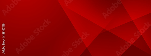 Modern red background with overlapping translucent geometric shapes and sharp lines
