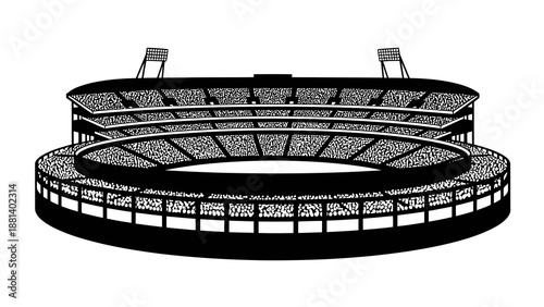 Cricket stadium with full audience