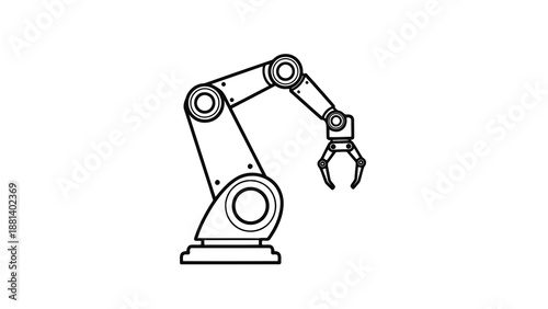 Robotic arm illustration with claw attachment