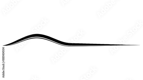 Sleek black wave design on white background