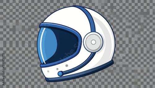White Astronaut Helmet with Blue Accents.
