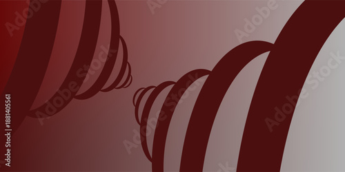 Elegant red curved abstract illustration creates depth of modern minimalist visual rhythm, classy, ​​artistic, dynamic, contemporary