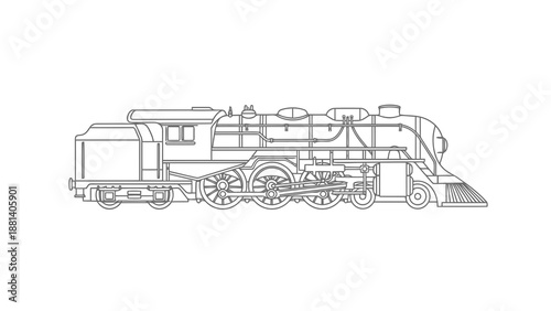 Vintage steam locomotive illustration