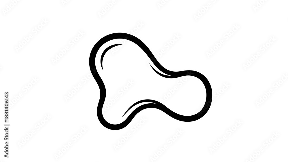 Fototapeta premium Simple black bone illustration on white background