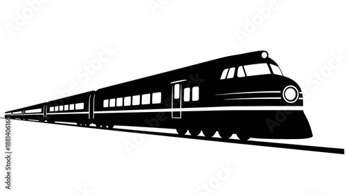 Modern train traveling on railway track