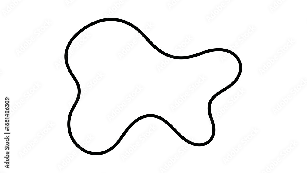 Obraz premium Simple black outline shape on white background