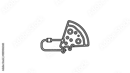 Pizza slice on a pizza cutter