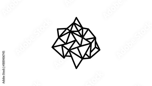 Geometric shape with multiple triangles forming a complex structure