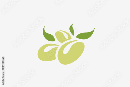 fresh soybeans with leaves logo