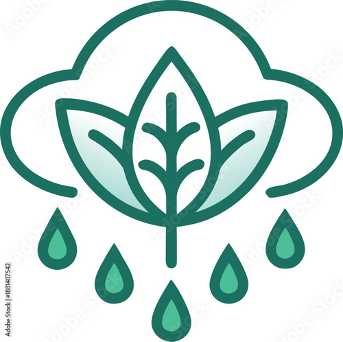 Plant growing under cloud