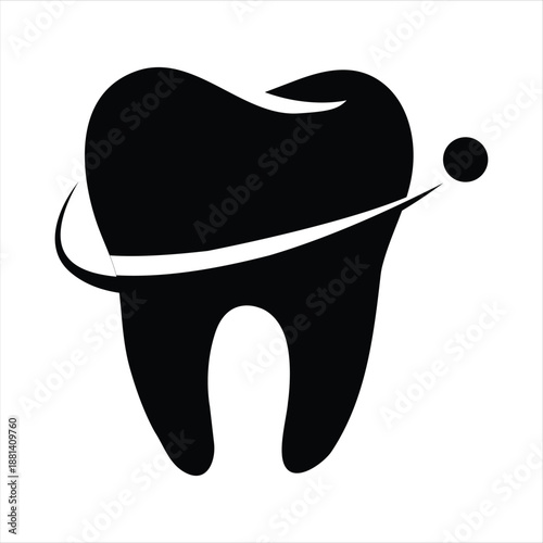Dental Medical Icon Black and White Vector