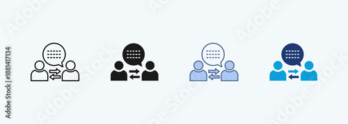 communication multiple style icon collection