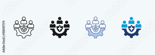 social service multiple style icon collection