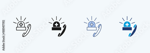 emergency service multiple style icon collection