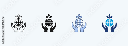 Nonprofit sector multiple style icon collection