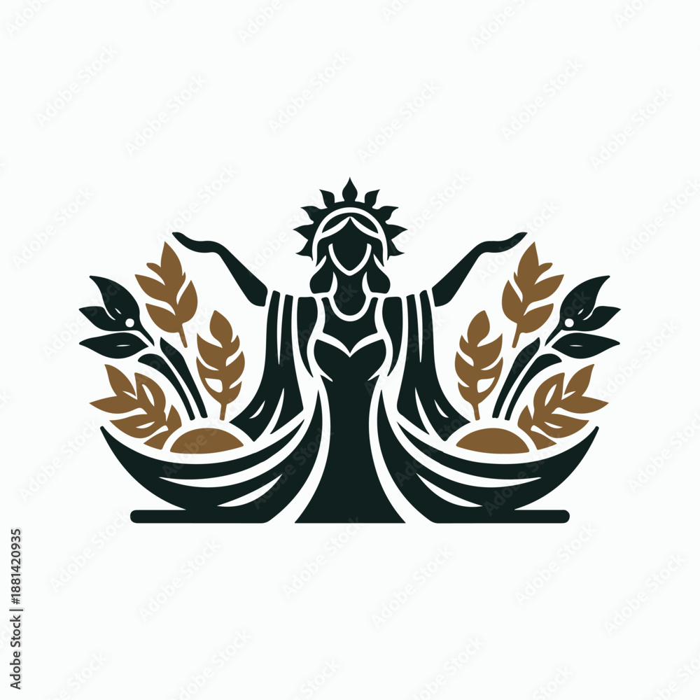 Fototapeta premium Harvest Goddess Logo
