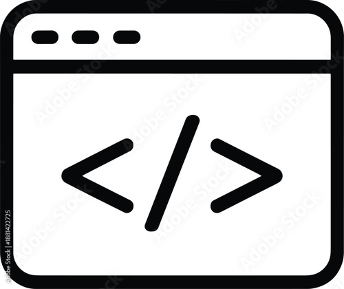 Website Coding Symbol Vector Illustration Design