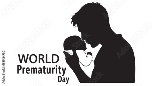 Silhouette of parent holding newborn baby for World Prematurity Day awareness