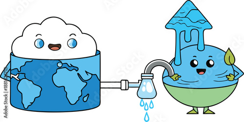 Earth watering plant