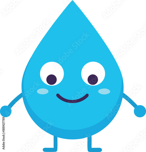 Happy water drop character