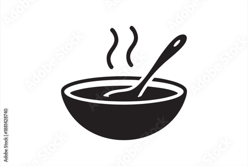 Hot Meal Soup Icon for Nutrition and Catering Interfaces