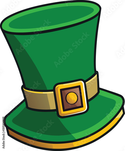 Green top hat with gold buckle