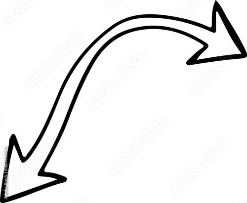 Hand Drawn Curved Arrow