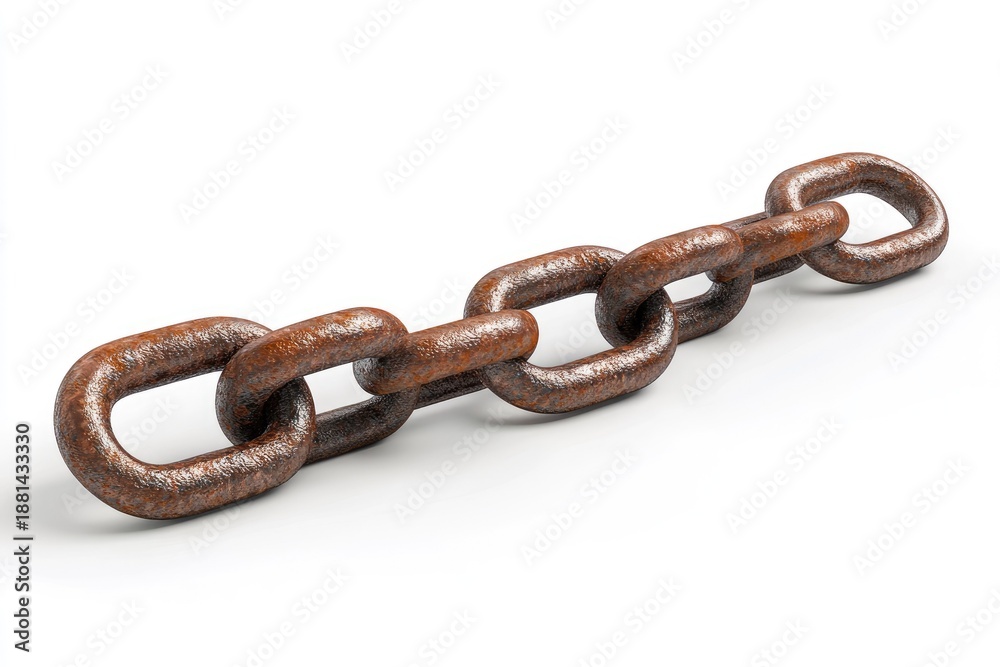 Obraz premium Rusty chain isolated on white space