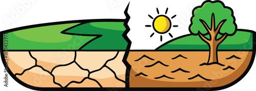 Cross section of earth's surface