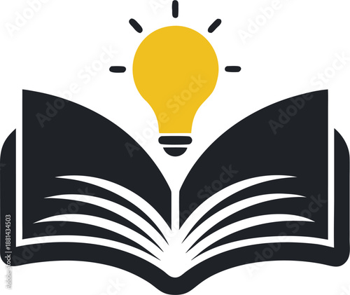 open book with light bulb