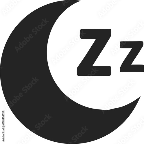 sleep sign icon moon with zzz button icon vector