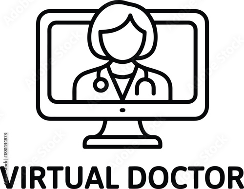 Virtual doctor online consultation healthcare concept