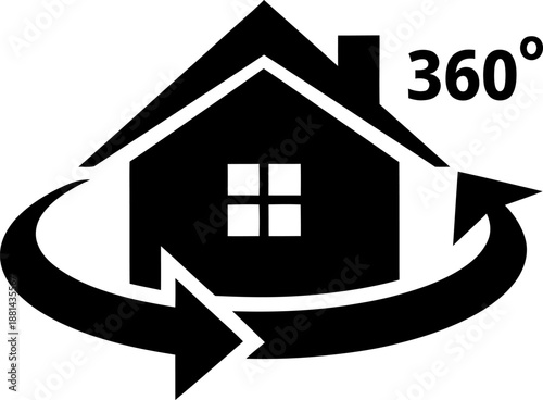 Virtual home tour in 360 degrees Vector
